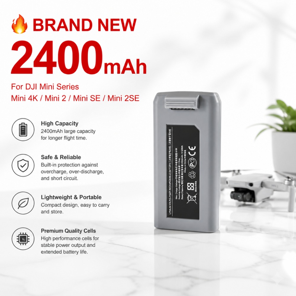 Drone Smart Rc - DJI 미니 4K/미니 2/SE/2SE용 2400mAh 배터리,